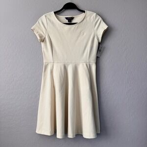 NWT Polo Ralph Lauren Girls Dress XL(16) Cream Herbl Milk Short Sleeve Casual
